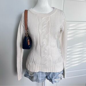 Roxy Cream Cable Knit Sweater